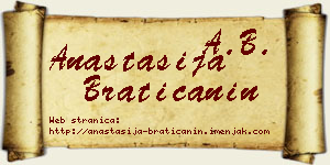 Anastasija Bratičanin vizit kartica